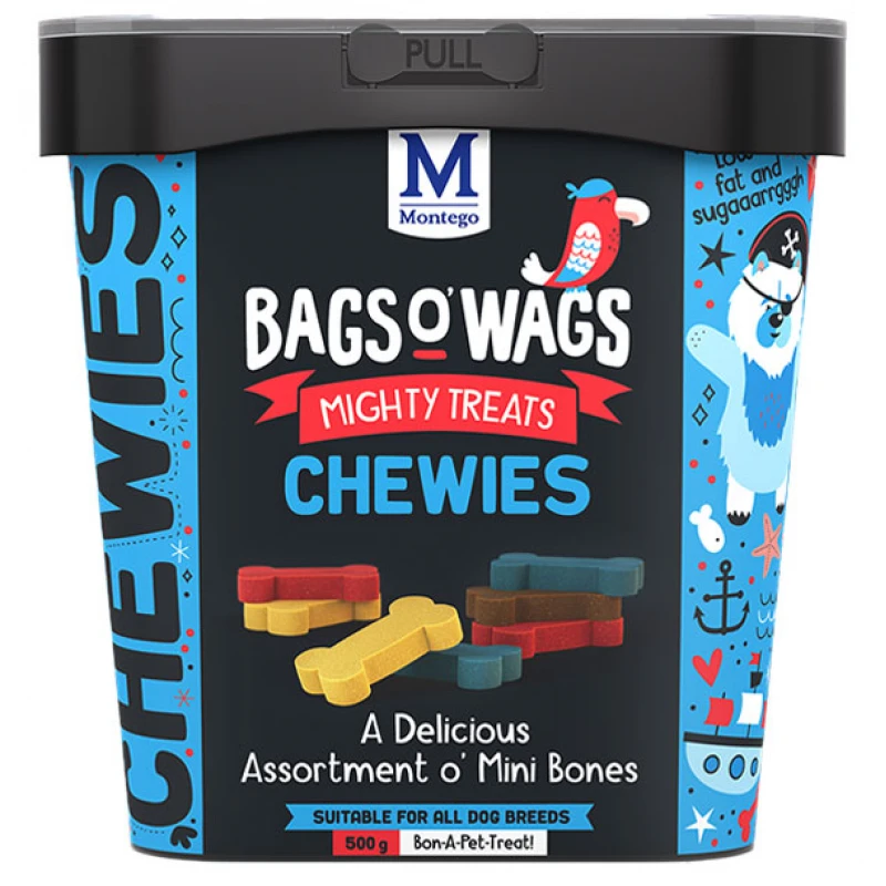 Λιχουδιές Bags O' Wags Chewies Mini Bones 500g Σκύλοι