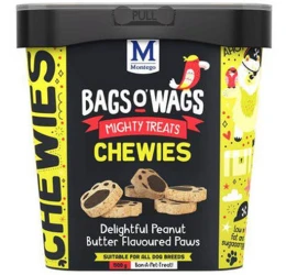 Λιχουδιές Bags O' Wags Chewies Peanut Butter Paws 500g