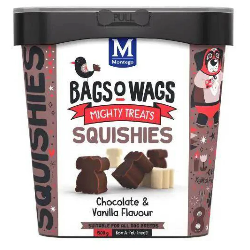 Λιχουδιές Bags O' Wags Squishies Chocolate & Vanilla 500g Σκύλοι