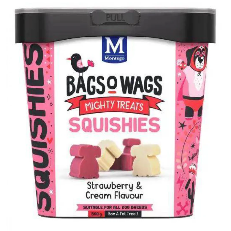 Λιχουδιές Bags O' Wags Squishies Strawberry & Cream 500g Σκύλοι