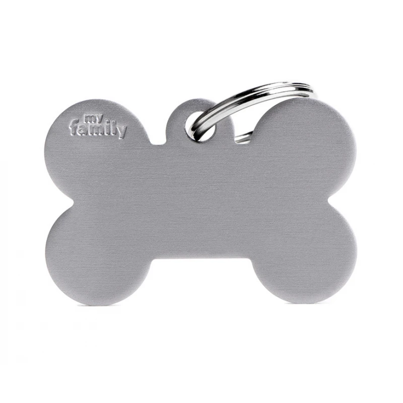 ΤΑΥΤΟΤΗΤΑ ΣΚΥΛΟΥ MY FAMILY BASIC GREY BONE TAG LARGE 3,8x2,5cm ΣΚΥΛΟΙ