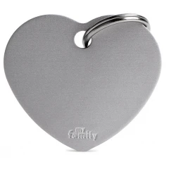 Ταυτότητα Σκύλου My Family Basic Grey Heart Large Tag 4x2cm