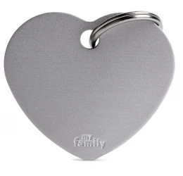 Ταυτότητα Σκύλου My Family Basic Grey Heart Large Tag 4x2cm Ταυτότητα Σκύλου My Family Basic Grey Heart Large Tag 4x2cm