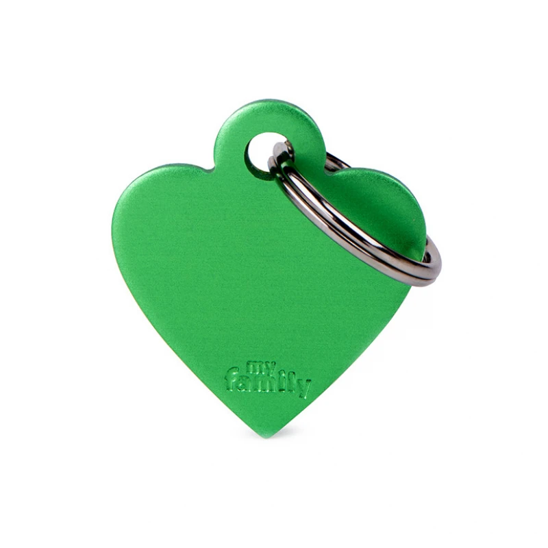 MY FAMILY BASIC GREEN HEART SMALL TAG 3X2CM ΣΚΥΛΟΙ