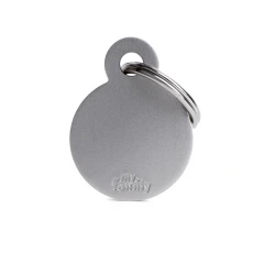Ταυτότητα Σκύλου My Family Basic Grey Round Tag Small 3x2cm
