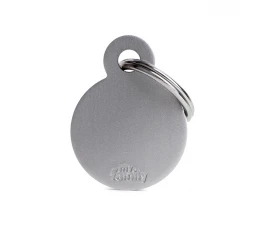 Ταυτότητα Σκύλου My Family Basic Grey Round Tag Small 3x2cm