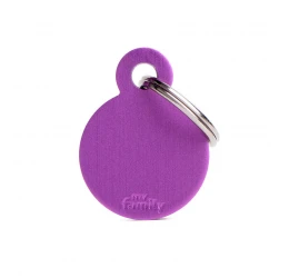 Ταυτότητα Σκύλου My Family Basic Purple Round Tag Small 3x2cm