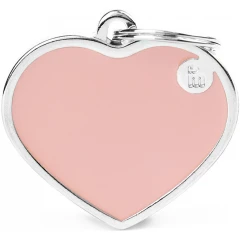 Ταυτότητα Σκύλου My Family Basic Handmade Pink Big Heart 4x2cm