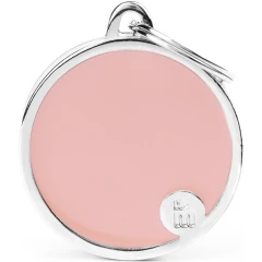 Ταυτότητα Σκύλου My Family Basic Handmade Pink Big Round 3,8x3,2cm