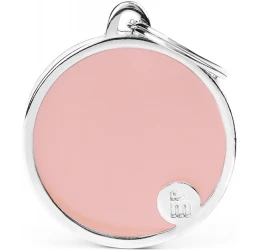 Ταυτότητα Σκύλου My Family Basic Handmade Pink Big Round 3,8x3,2cm Ταυτότητα Σκύλου My Family Basic Handmade Pink Big Round 3,8x3,2cm