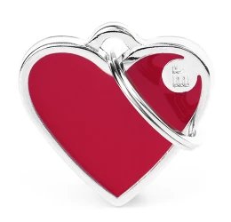 Ταυτότητα Σκύλου My Family Basic Handmade Red Small Heart 3x2cm