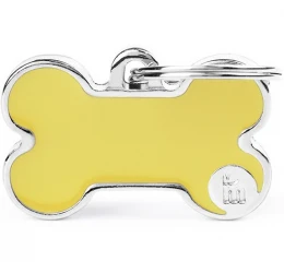 Ταυτότητα Σκύλου My Family Basic Handmade Yellow Big Bone 4x2cm