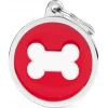 ΤΑΥΤΟΤΗΤΑ ΣΚΥΛΟΥ MY FAMILY CHARMS  RED CIRCLE WHITE BONE ΤΑΥΤΟΤΗΤΕΣ