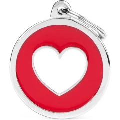Ταυτότητα Σκύλου My Family Charms Red Circle White Heart Ταυτότητα Σκύλου My Family Charms Red Circle White Heart