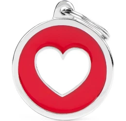 Ταυτότητα Σκύλου My Family Charms Red Circle White Heart