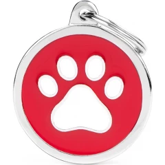 Ταυτότητα Σκύλου My Family Charms  Red Circle White Paw Ταυτότητα Σκύλου My Family Charms  Red Circle White Paw