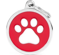 Ταυτότητα Σκύλου My Family Charms  Red Circle White Paw Ταυτότητα Σκύλου My Family Charms  Red Circle White Paw