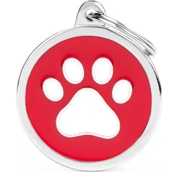 Ταυτότητα Σκύλου My Family Charms  Red Circle White Paw Ταυτότητα Σκύλου My Family Charms  Red Circle White Paw