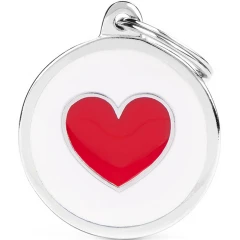 Ταυτότητα Σκύλου My Family Charms White Circle Red Heart Ταυτότητα Σκύλου My Family Charms White Circle Red Heart