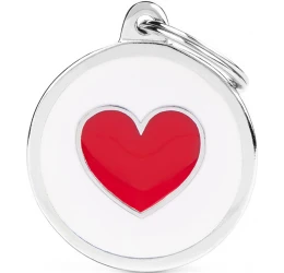 Ταυτότητα Σκύλου My Family Charms White Circle Red Heart