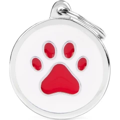 Ταυτότητα Σκύλου My Family Charms White Circle Red Paw Ταυτότητα Σκύλου My Family Charms White Circle Red Paw