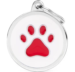Ταυτότητα Σκύλου My Family Charms White Circle Red Paw Ταυτότητα Σκύλου My Family Charms White Circle Red Paw