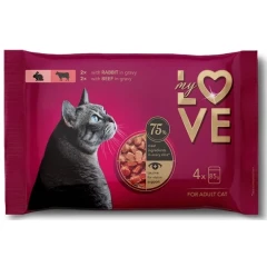 My Love Cat Multipack (2x Κουνέλι και 2x Βοδινό) σε σάλτσα 4x85gr 