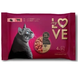 My Love Cat Multipack (2x Κουνέλι και 2x Βοδινό) σε σάλτσα 4x85gr 