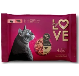 My Love Cat Multipack (2x Κουνέλι και 2x Βοδινό) σε σάλτσα 4x85gr  My Love Cat Multipack (2x Κουνέλι και 2x Βοδινό) σε σάλτσα 4x85gr