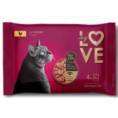 My Love Cat Multipack Κοτόπουλο σε σάλτσα 4x85gr 