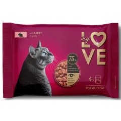 My Love Cat Multipack Κουνέλι σε σάλτσα 4x85gr 