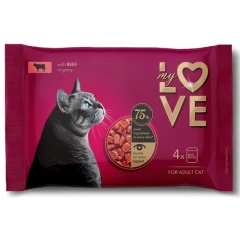 My Love Cat Multipack Βοδινό σε σάλτσα 4x85gr 
