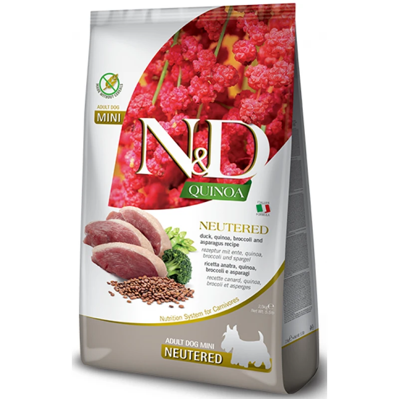 N&D Quinoa Mini Neutered Duck  2,5kg ΣΚΥΛΟΙ