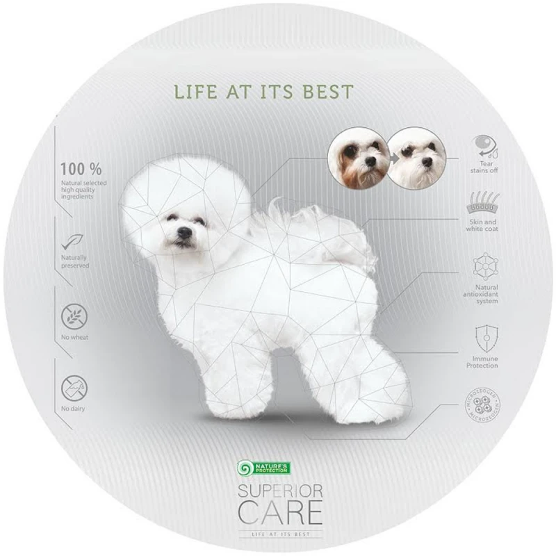 NATURE'S PROTECTION SUPERIOR CARE WHITE DOG SMALL & MINI JUNIOR  ΛΕΥΚΑ ΨΑΡΙΑ 1,5KG  ΞΗΡΑ ΤΡΟΦΗ ΣΚΥΛΟΥ