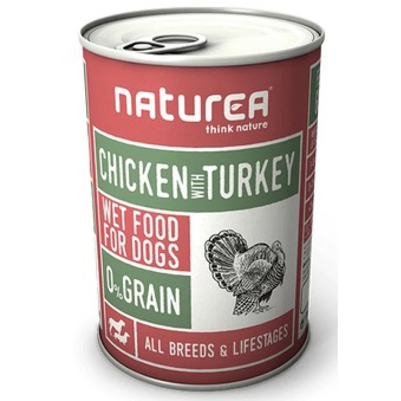 Υγρή τροφή Σκύλου Naturea 89% κρέας 400gr με Κοτόπουλο & Γαλοπούλα ΣΚΥΛΟΙ
