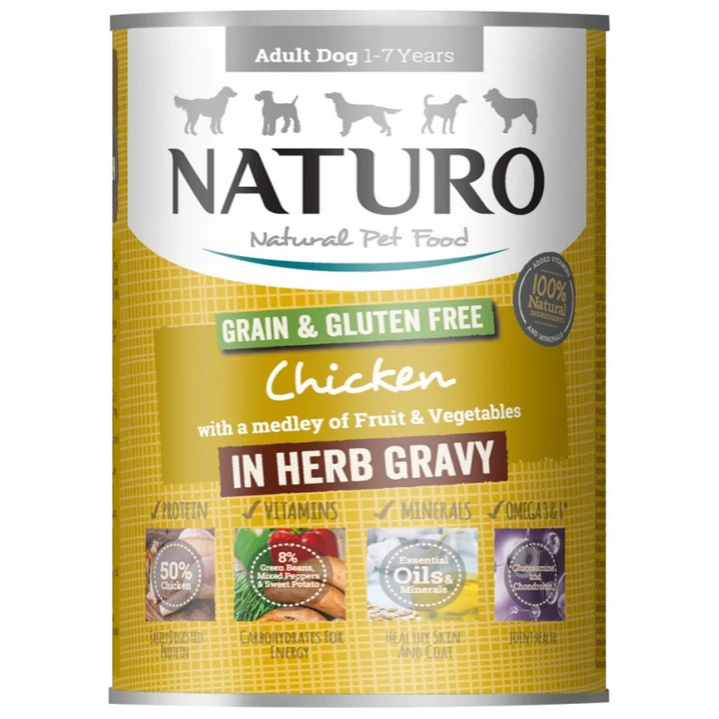 Κονσέρβα Σκύλου Naturo Dog Adult Grain Free Κοτόπουλο, Φρούτα και Λαχανικά 390gr ΣΚΥΛΟΙ