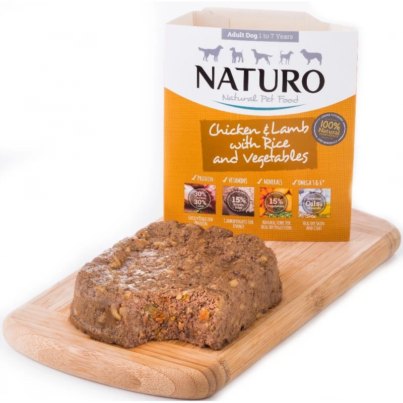 Υγρή τροφή Σκύλου Naturo Dog Adult Low Grain Κοτόπουλο, Αρνί, Ρύζι και Λαχανικά 400gr ΣΚΥΛΟΙ