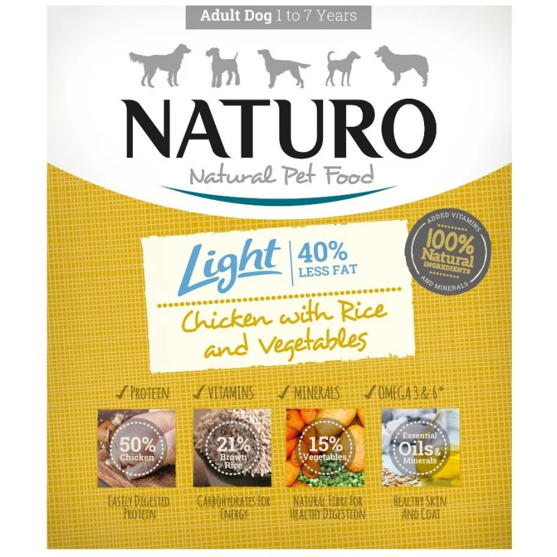 Υγρή τροφή Σκύλου Naturo Dog Adult Low Grain Light Κοτόπουλο, Ρύζι και Λαχανικά 400gr ΣΚΥΛΟΙ