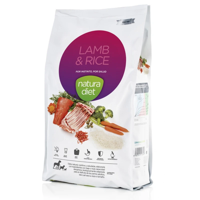 Natura Diet Lamb & Rice 12kg + Δώρο Κάδος Αποθήκευσης Τροφής ΣΚΥΛΟΙ