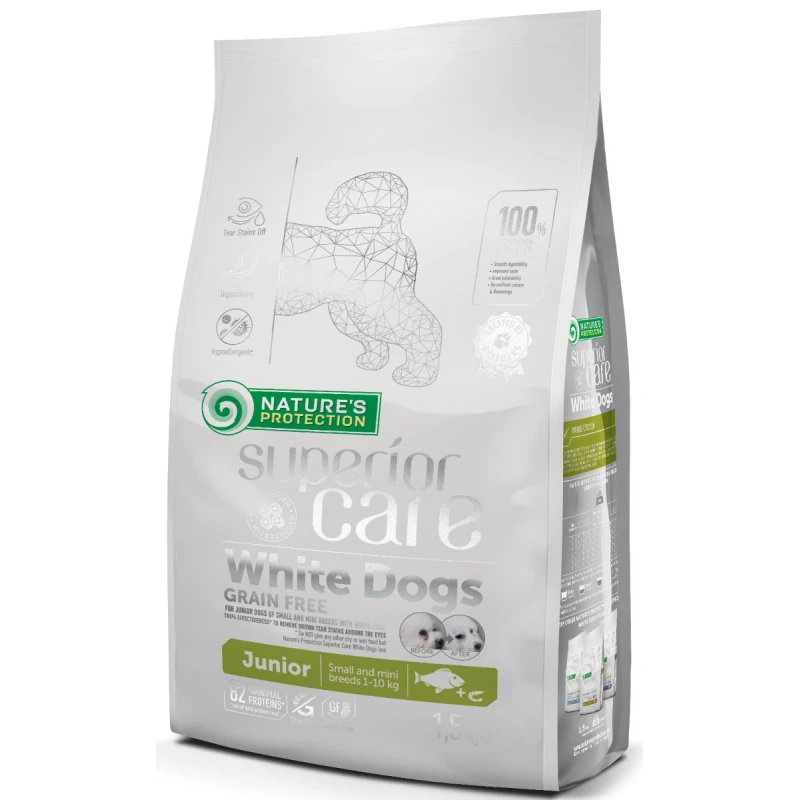 Nature's Protection Superior Care White Dog Small & Mini Junior με Λευκά Ψάρια 10kg ΣΚΥΛΟΙ