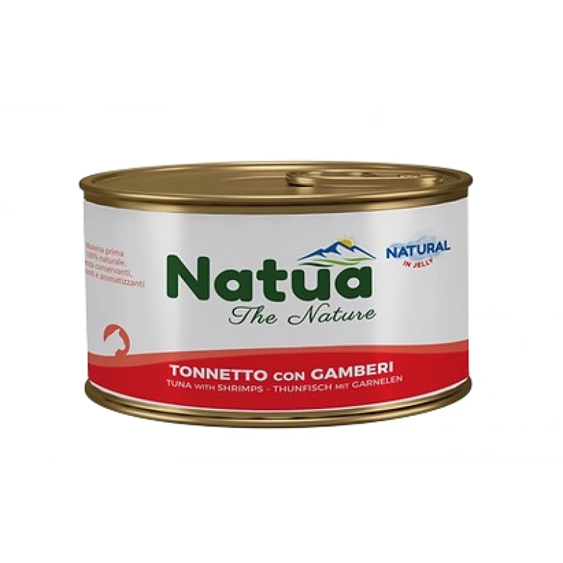 Υγρή Τροφή Γάτας Natua Τόνος με Γαρίδα σε Ζελέ 85gr Γάτες