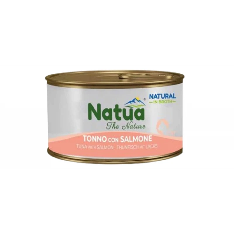 Υγρή Τροφή Γάτας Natua Cat Τόνος με Σολομό σε Ζωμό 85gr Γάτες