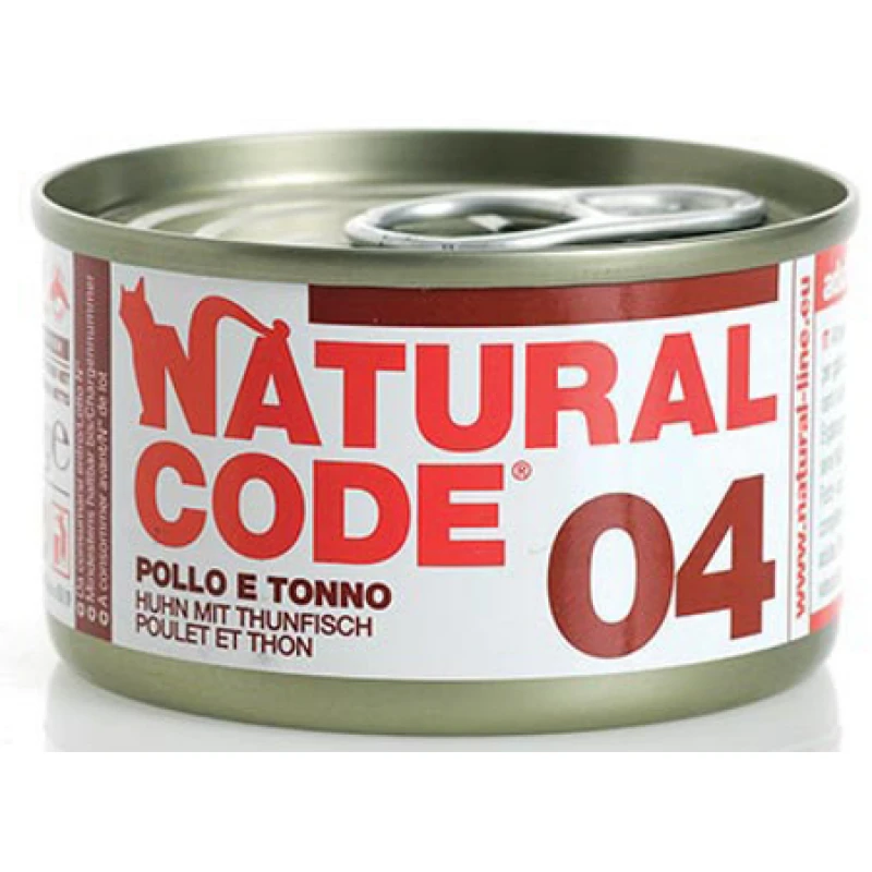 Υγρή Τροφή - Κονσέρβα Γάτας Natural Code 04 Adult Chicken and Tuna 85gr ΓΑΤΕΣ