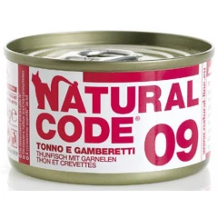 Υγρή Τροφή - Κονσέρβα Γάτας Natural Code 09 Adult Τόνος και Γαρίδες 85gr