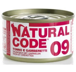 Υγρή Τροφή - Κονσέρβα Γάτας Natural Code 09 Adult Τόνος και Γαρίδες 85gr Υγρή Τροφή - Κονσέρβα Γάτας Natural Code 09 Adult Τόνος και Γαρίδες 85gr