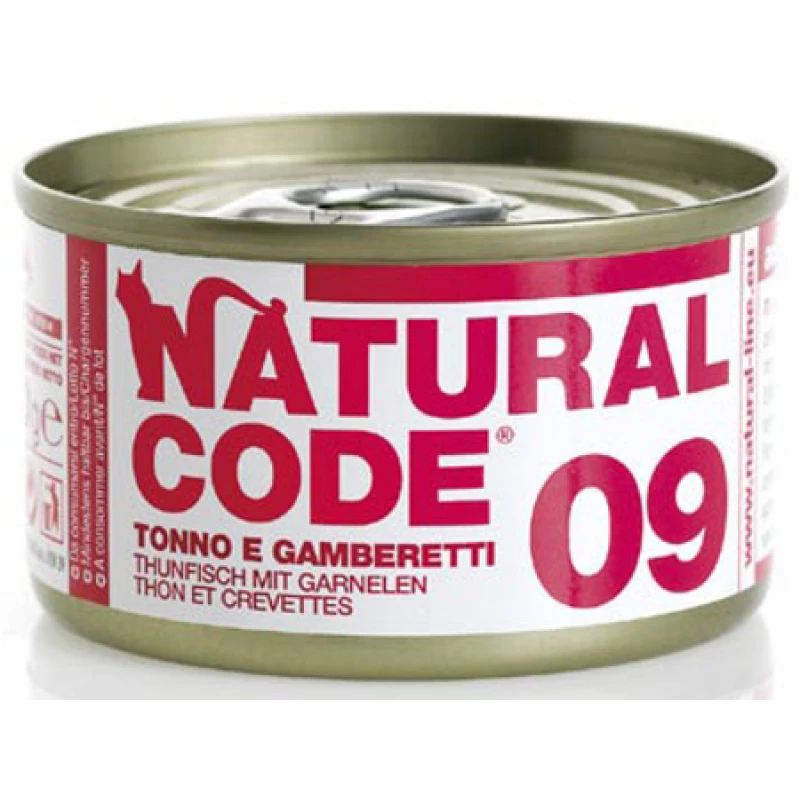 Υγρή Τροφή - Κονσέρβα Γάτας Natural Code 09 Adult Τόνος και Γαρίδες 85gr ΓΑΤΕΣ