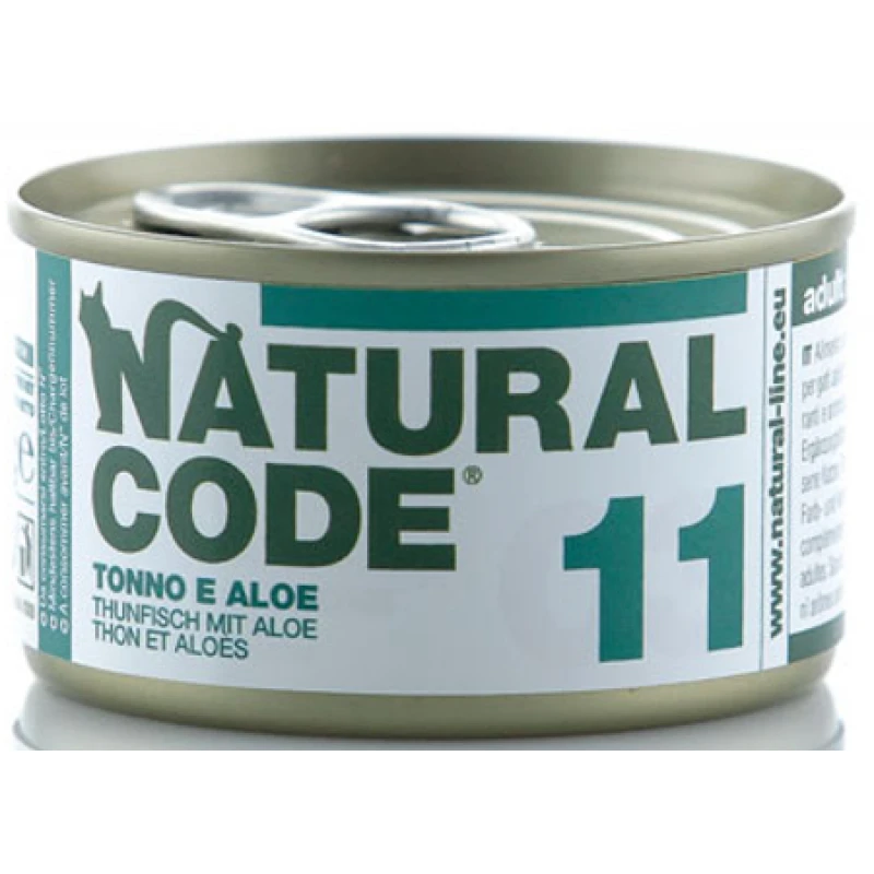 Υγρή Τροφή - Κονσέρβα Γάτας Natural Code 11 Adult Tuna and Aloe 85gr ΓΑΤΕΣ