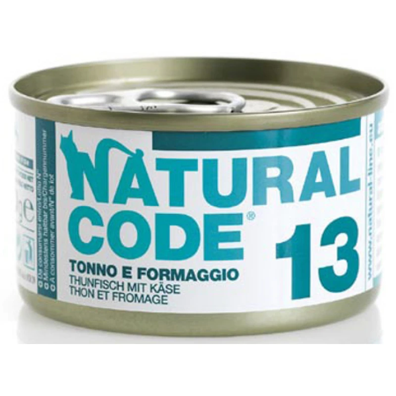 Υγρή Τροφή - Κονσέρβα Γάτας Natural Code 13 Adult Tuna and Cheese 85gr ΓΑΤΕΣ