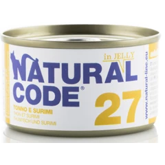 Υγρή Τροφή - Κονσέρβα Γάτας Natural Code 27 Jelly Adult Tuna and Surimi 85gr