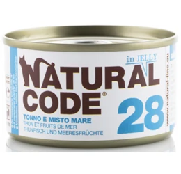 Υγρή Τροφή - Κονσέρβα Γάτας Natural Code 28 Jelly Adult Tuna and Seafood 85gr Υγρή Τροφή - Κονσέρβα Γάτας Natural Code 28 Jelly Adult Tuna and Seafood 85gr